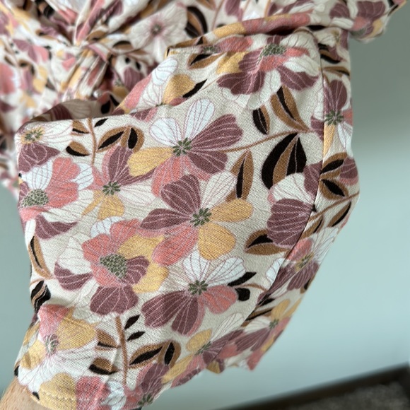 Willow + Root Twisted Open Back Top Versatile Floral Print Medium Multi Color - Picture 10 of 15